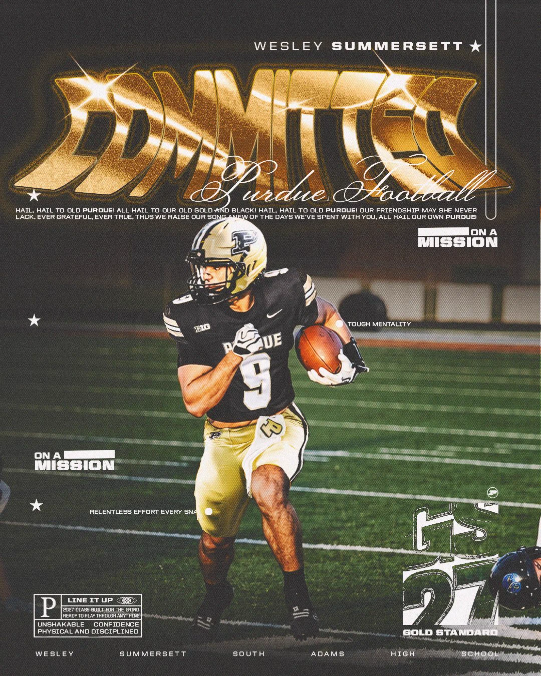 Wes Summersett Purdue University football commitment graphic